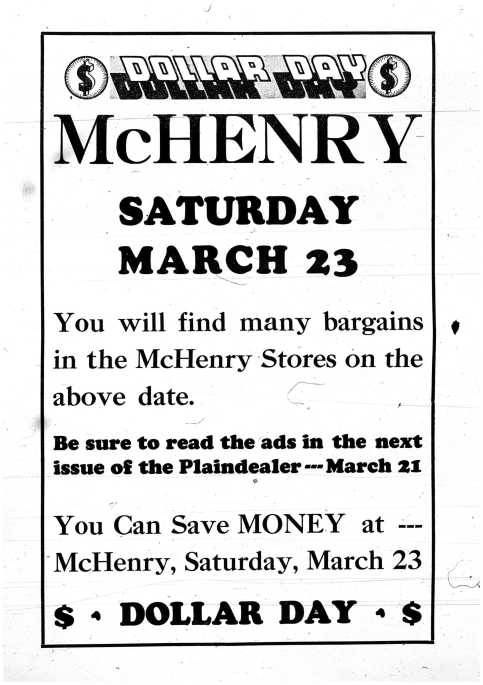 Dollar Day Ad - March 14, 1935